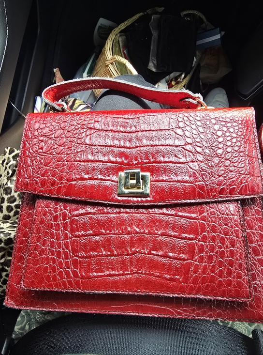 The Unbranded Brand Handbags - Red Croc-Embossed Top-Handle Satchel - Unbranded